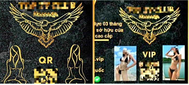 Bình chọn gái gọi nhận hoa hồng, bị lừa đảo... mất luôn tiền tỉ- Ảnh 1. Kẻ xấu mạo danh quán bar, tạo thẻ massage VIP để dụ con mồi - Ảnh: Đ.C.