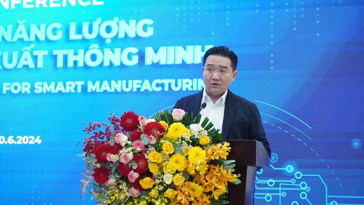 Bình Dương đặt mục tiêu phát triển thêm nhiều khu công nghiệp xanh- Ảnh 1. Ông Nguyễn Trường Thi - phó giám đốc Sở Công Thương tỉnh Bình Dương - cho hay các khu công nghiệp của Bình Dương đang ngày càng thông minh và xanh hơn - Ảnh: BTC